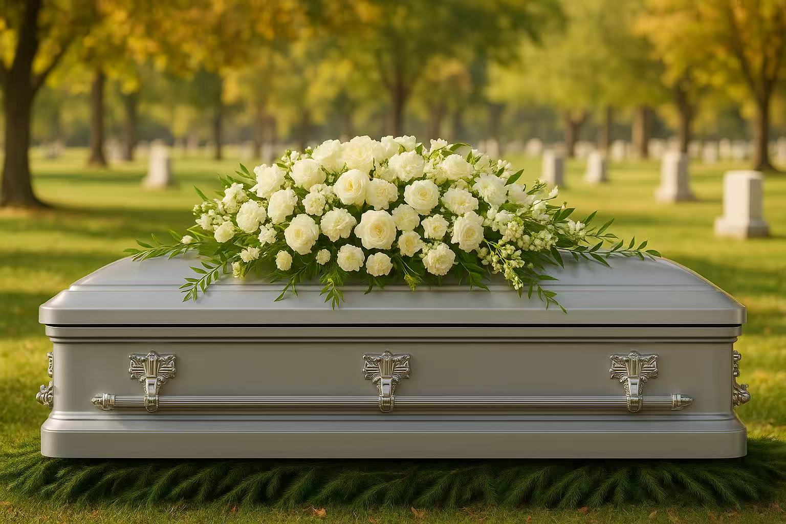 Luxury White Casket