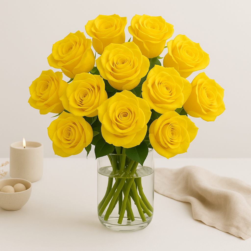 12 Yellow Rose
