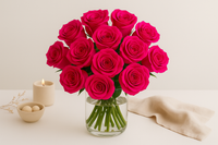 12 Hot Pink Rose