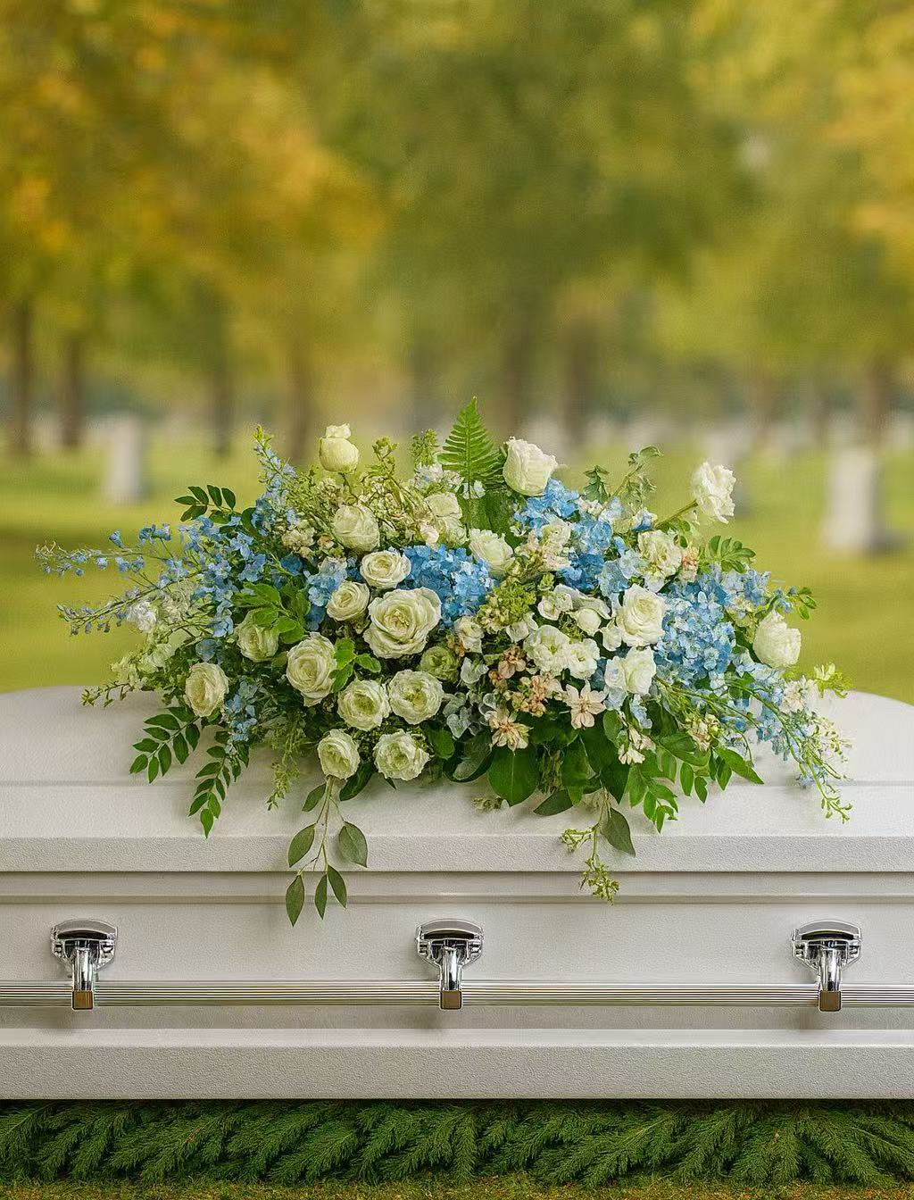 White & Blue Casket