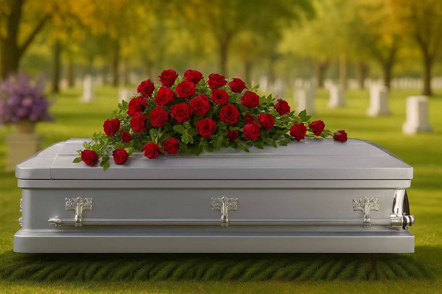 Luxury Red Casket