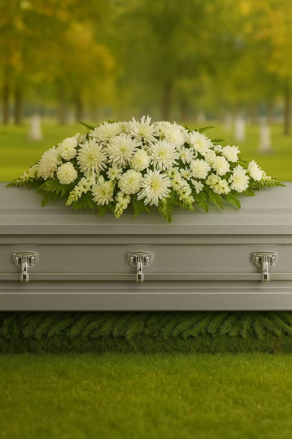 Pease White Casket