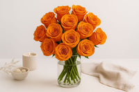 12 Orange Roses
