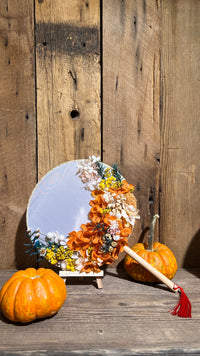 Dried Flower & Fan --Orange
