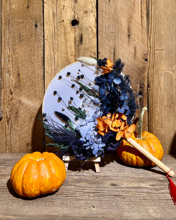 Dried Flower & Fan --Black